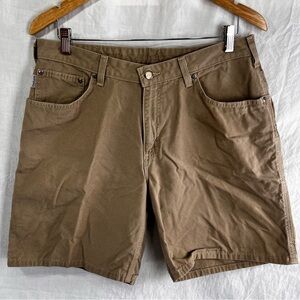 Carhartt Brown Carpenter Shorts Womens 34x8 Tan Duck Canvas Cotton Utility Work